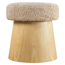 Ketra Round Faux Shearling Ottoman Footstool