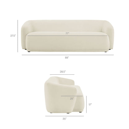 Monica 88 Inch Boucle Fabric Sofa