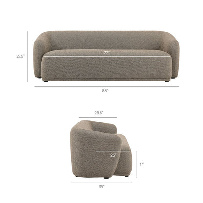 Monica 88 Inch Boucle Fabric Sofa