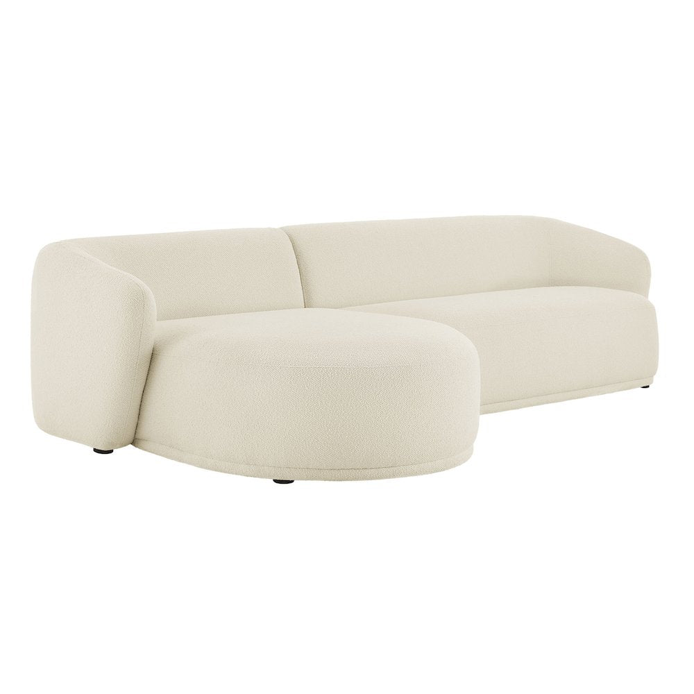 Monica 2 Piece Left Facing Boucle Fabric Modular Sofa with Chaise