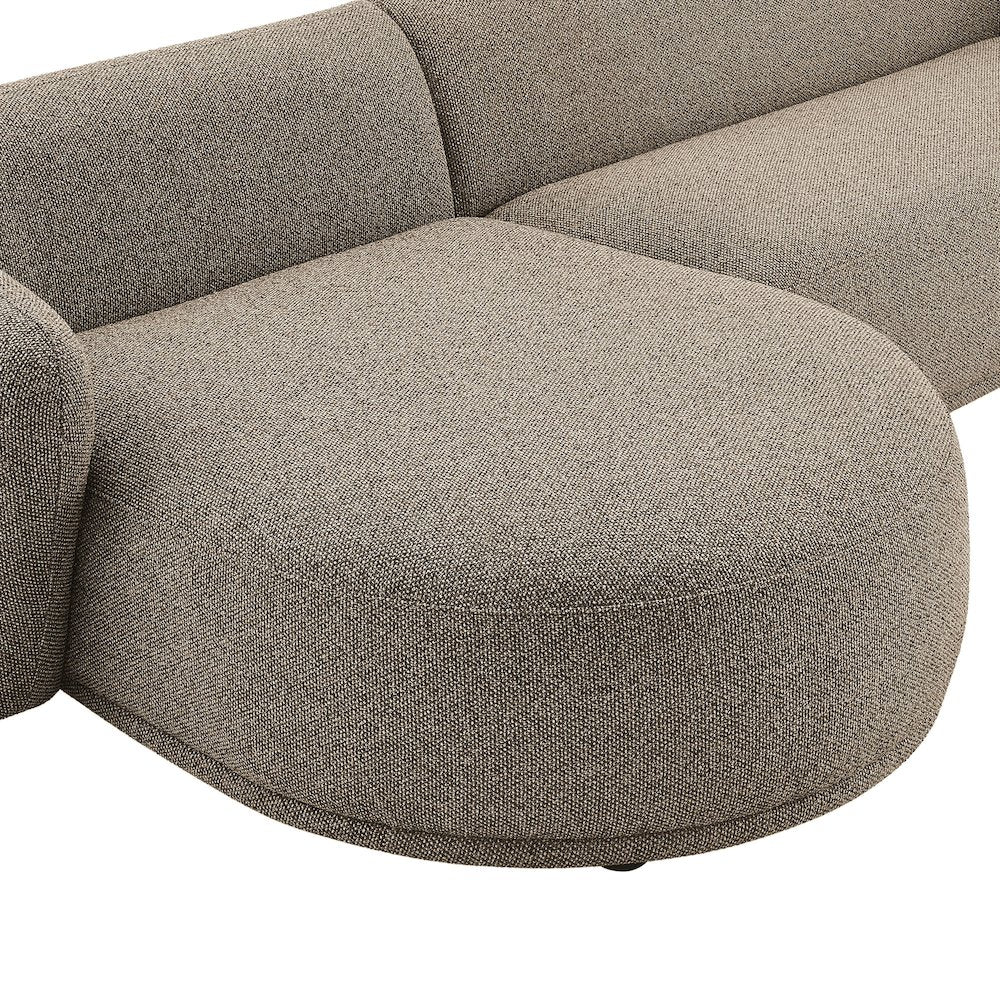 Monica 2 Piece Left Facing Boucle Fabric Modular Sofa with Chaise
