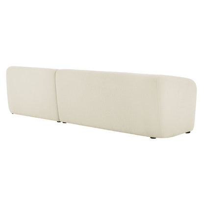 Monica 2 Piece Right Facing Boucle Fabric Modular Sofa with Chaise
