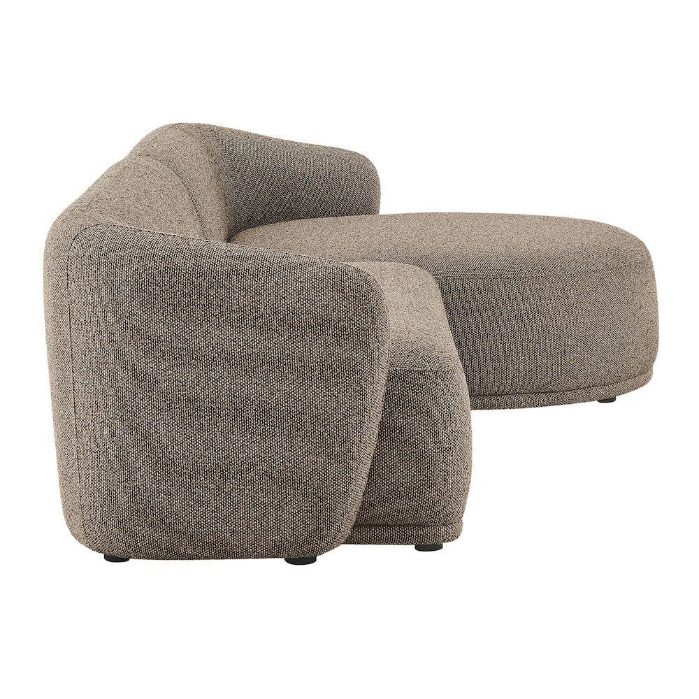 Monica 2 Piece Right Facing Boucle Fabric Modular Sofa with Chaise
