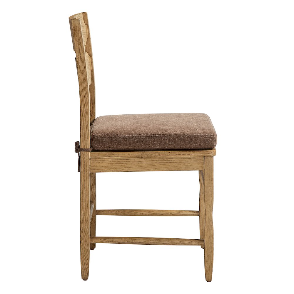 Jax Oak Wood Dining Chair With Wavy Razor Back and Cushion