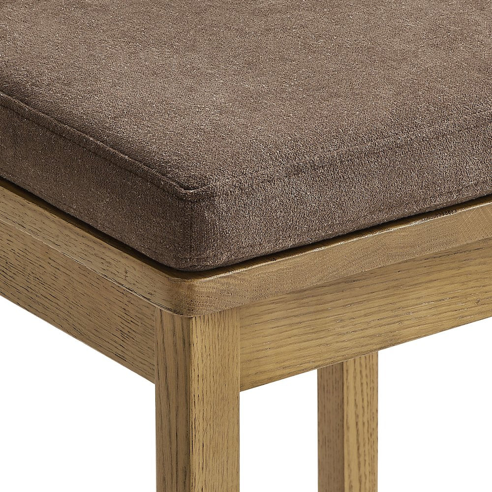 Jax Oak Wood Dining Chair With Wavy Razor Back and Cushion