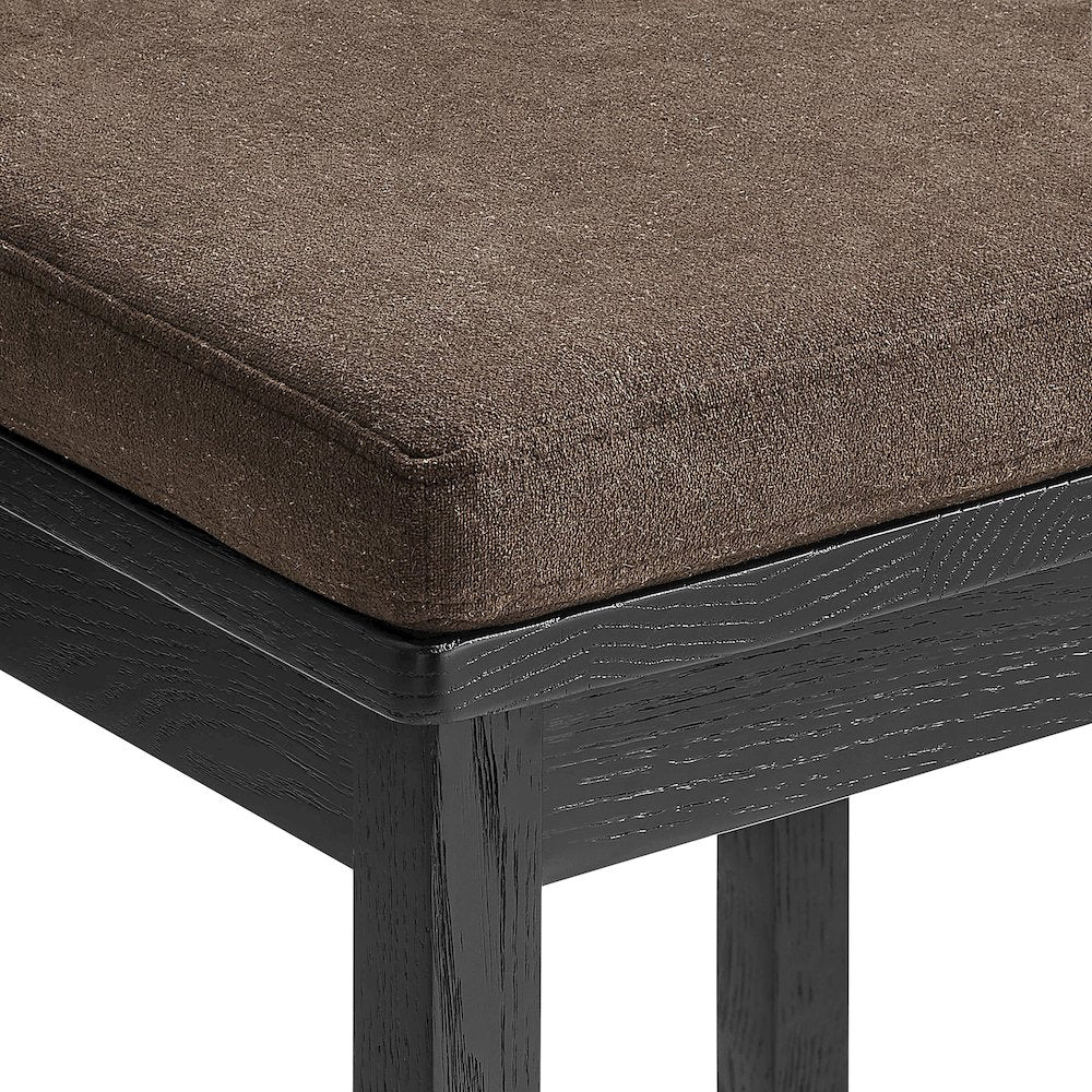 Jax Oak Wood Counter Stool With Wavy Razor Back and Cushion
