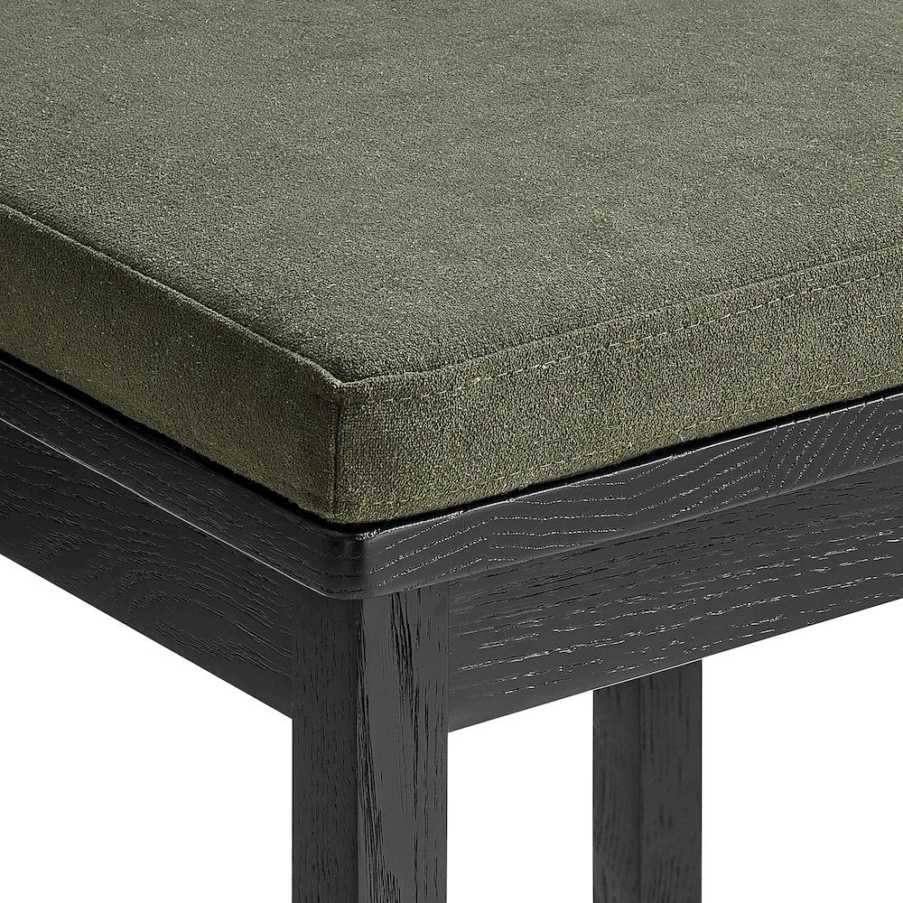 Jax Oak Wood Counter Stool With Wavy Razor Back and Cushion