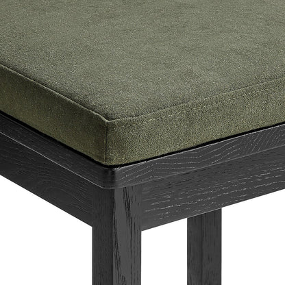 Jax Oak Wood Counter Stool With Wavy Razor Back and Cushion