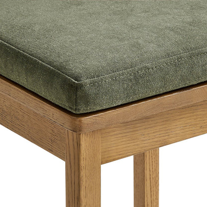 Jax Oak Wood Bar Stool With Wavy Razor Back and Cushion