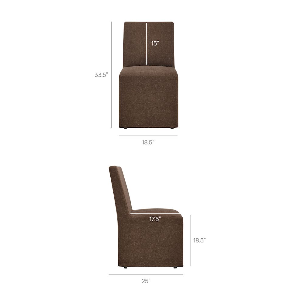 Tessera Upholstered Linen-Blend Slipcovered Dining Chair