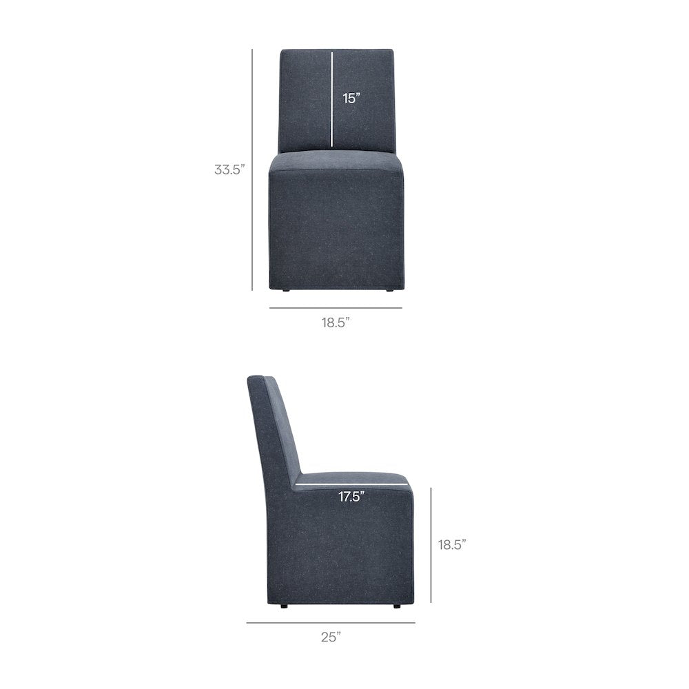 Tessera Upholstered Linen-Blend Slipcovered Dining Chair