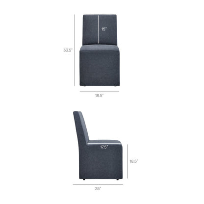 Tessera Upholstered Linen-Blend Slipcovered Dining Chair