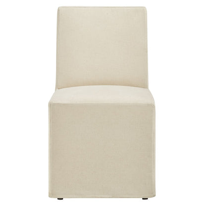 Tessera Upholstered Linen-Blend Slipcovered Dining Chair