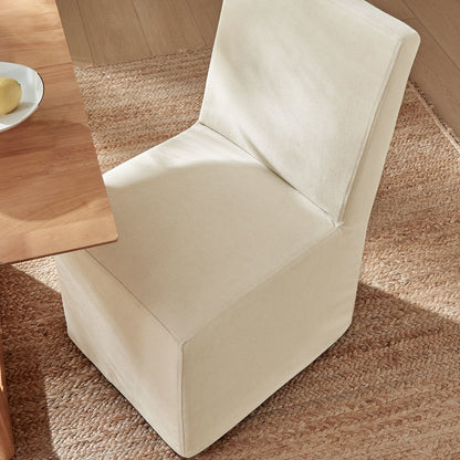 Tessera Upholstered Linen-Blend Slipcovered Dining Chair