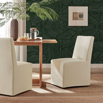 Tessera Upholstered Linen-Blend Slipcovered Dining Chair