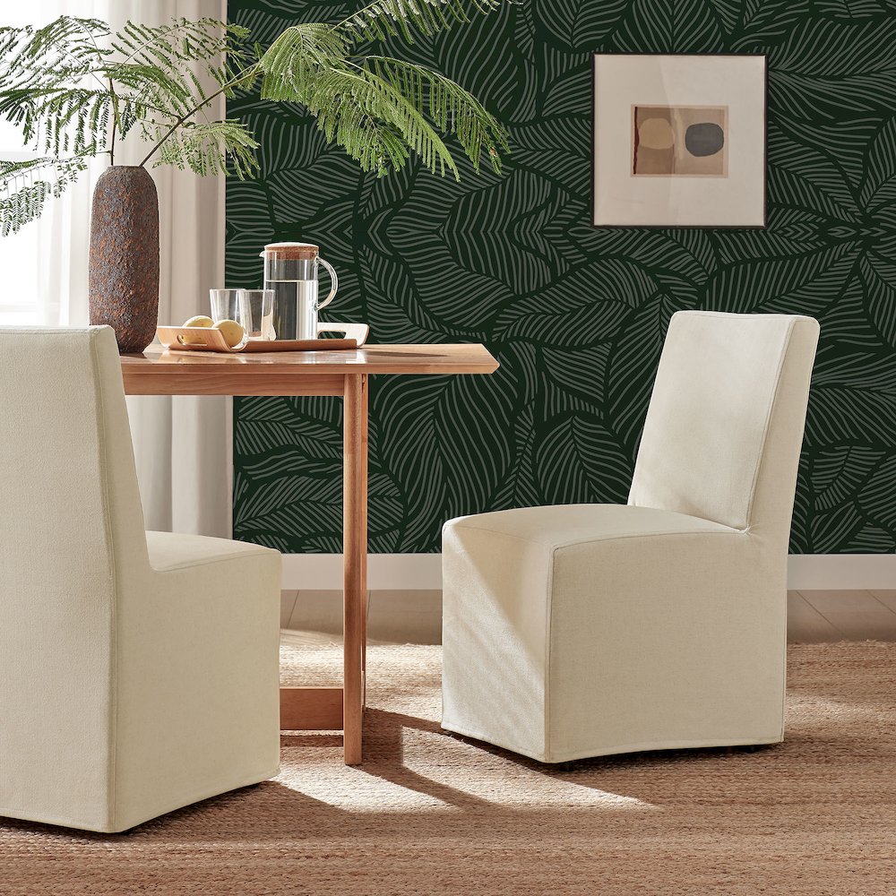 Tessera Upholstered Linen-Blend Slipcovered Dining Chair