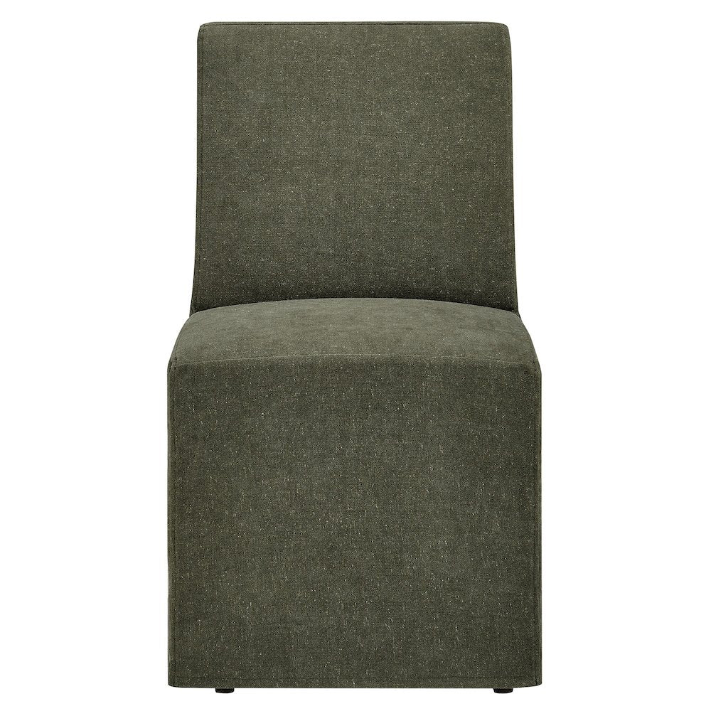 Tessera Upholstered Linen-Blend Slipcovered Dining Chair