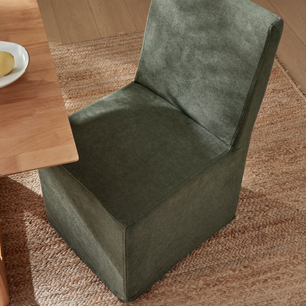 Tessera Upholstered Linen-Blend Slipcovered Dining Chair