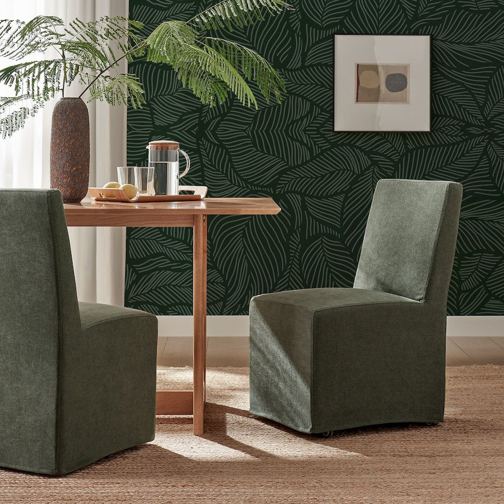 Tessera Upholstered Linen-Blend Slipcovered Dining Chair