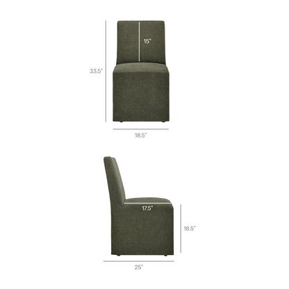 Tessera Upholstered Linen-Blend Slipcovered Dining Chair