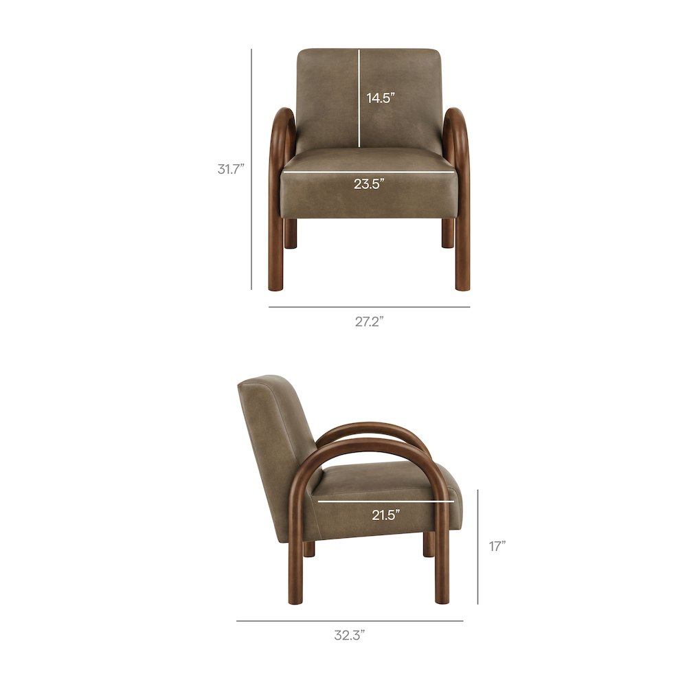 Lunet Faux Leather Upholstered Accent Chair