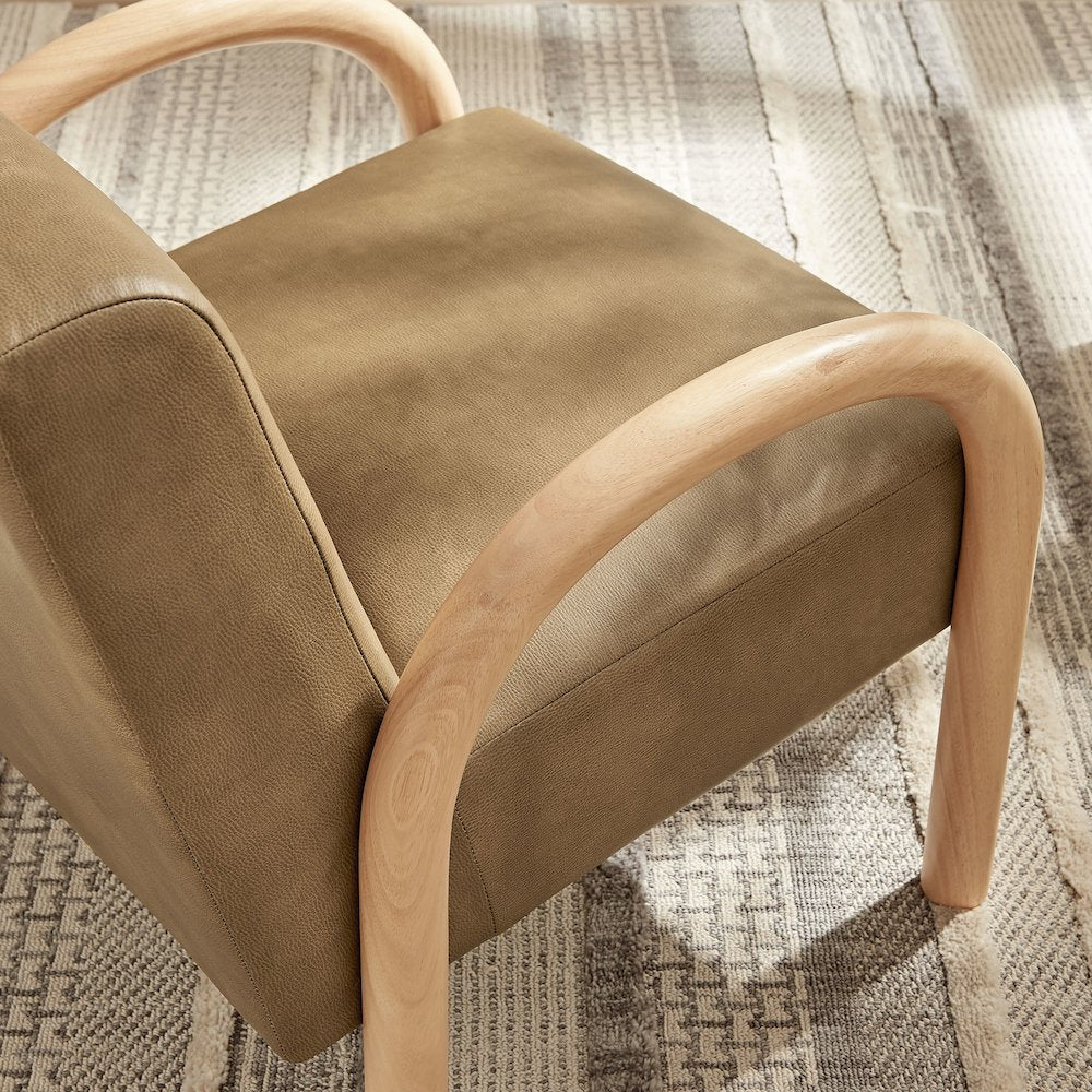 Lunet Faux Leather Upholstered Accent Chair