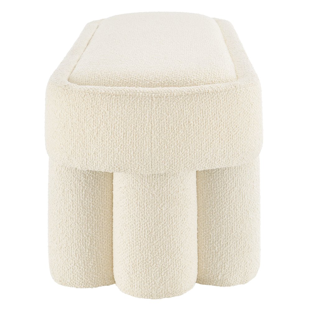 Mossi 52-Inch Oval Boucle Fabric Bench