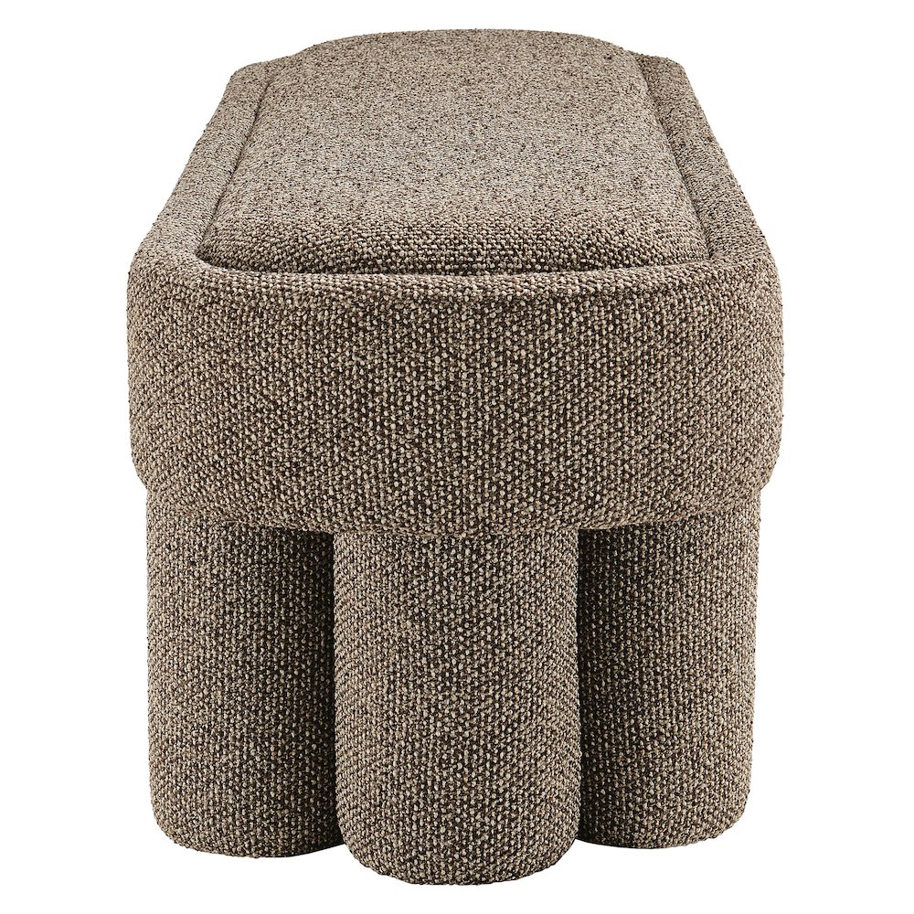 Mossi 52-Inch Oval Boucle Fabric Bench