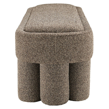 Mossi 52-Inch Oval Boucle Fabric Bench