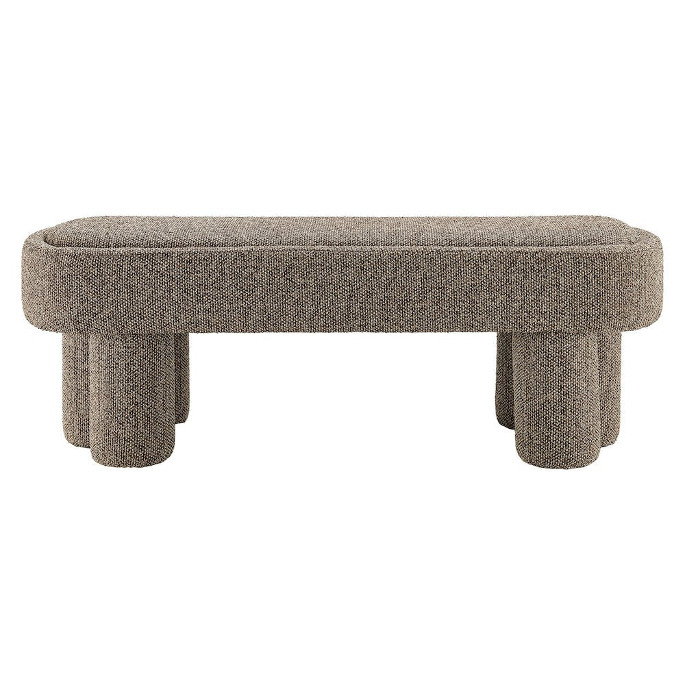 Mossi 52-Inch Oval Boucle Fabric Bench