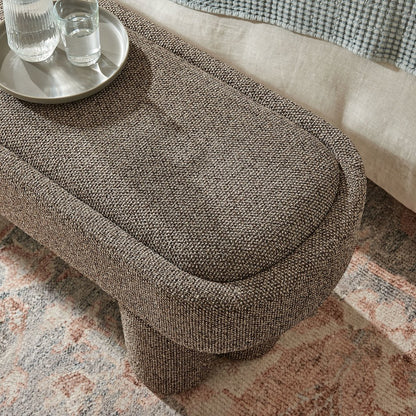 Mossi 52-Inch Oval Boucle Fabric Bench