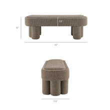 Mossi 52-Inch Oval Boucle Fabric Bench