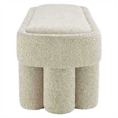 Mossi 52-Inch Oval Boucle Fabric Bench