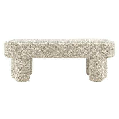 Mossi 52-Inch Oval Boucle Fabric Bench