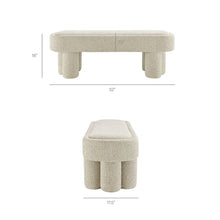 Mossi 52-Inch Oval Boucle Fabric Bench