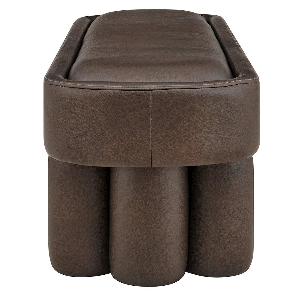 Mossi 52-Inch Oval Vegan Leather Bench