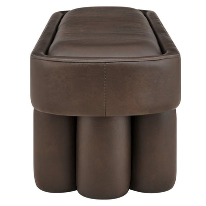 Mossi 52-Inch Oval Vegan Leather Bench