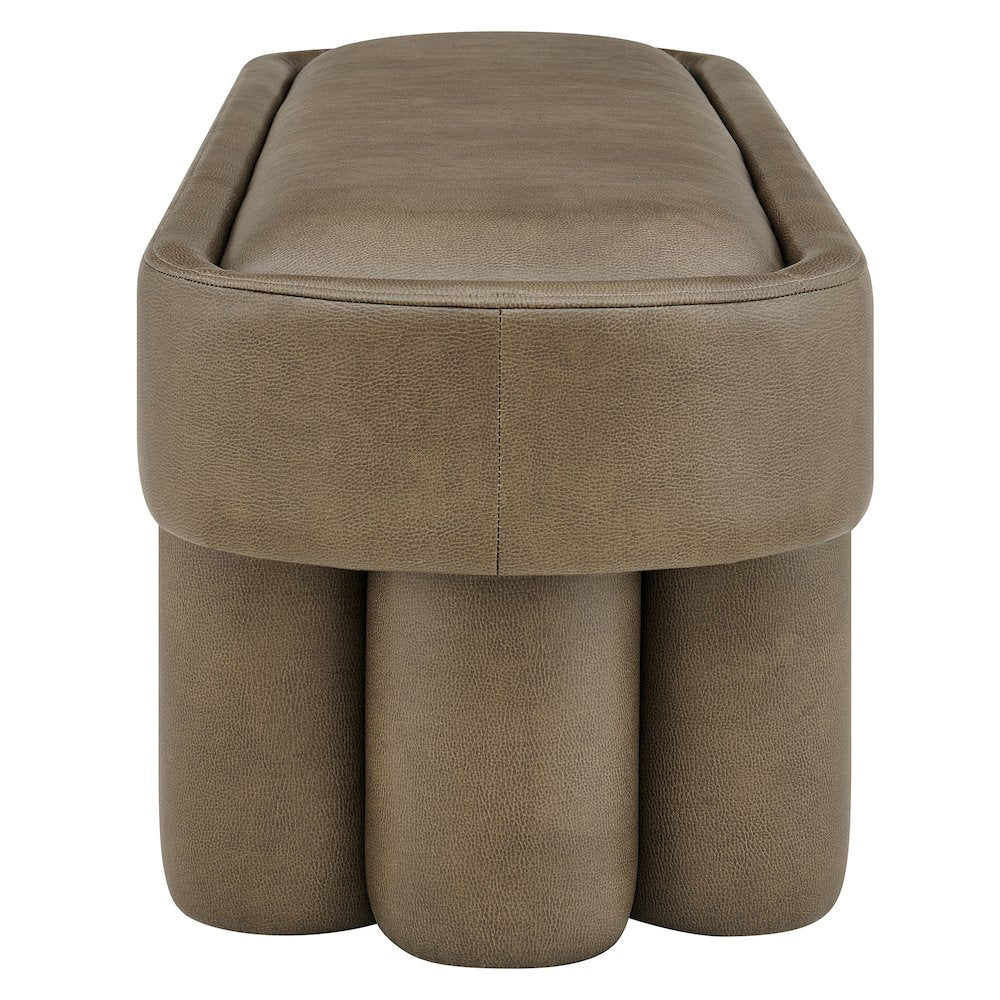 Mossi 52-Inch Oval Vegan Leather Bench