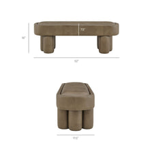 Mossi 52-Inch Oval Vegan Leather Bench