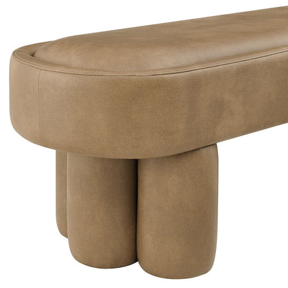 Mossi 52-Inch Oval Vegan Leather Bench