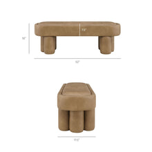 Mossi 52-Inch Oval Vegan Leather Bench