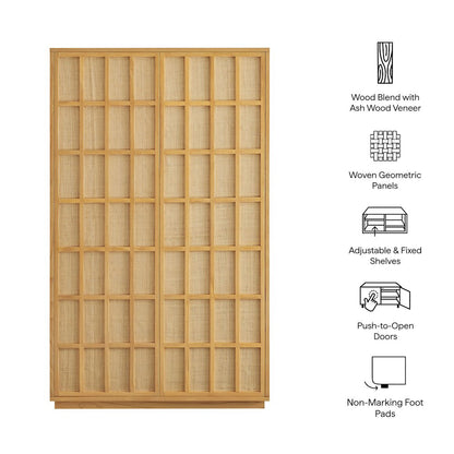 Aiko 64 Inch Tall Japandi Storage Cabinet