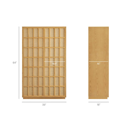 Aiko 64 Inch Tall Japandi Storage Cabinet