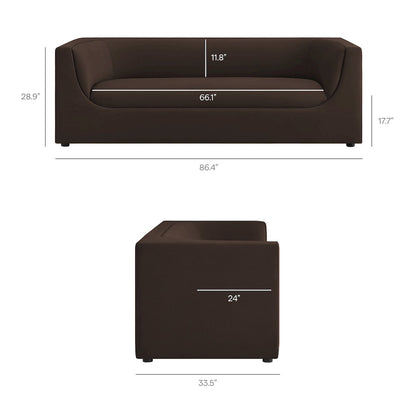 Hilda 86" Curved Back Performance Velvet Sofa