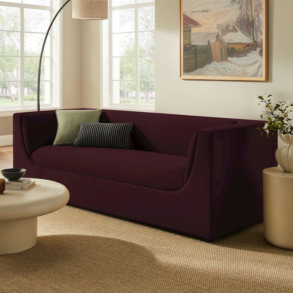 Hilda 86" Curved Back Performance Velvet Sofa