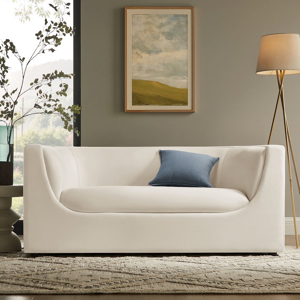 Hilda 67" Curved Back Performance Velvet Loveseat