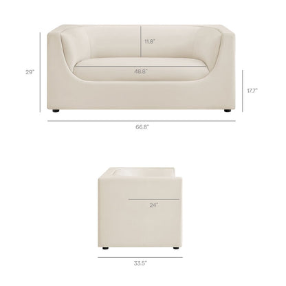 Hilda 67" Curved Back Performance Velvet Loveseat