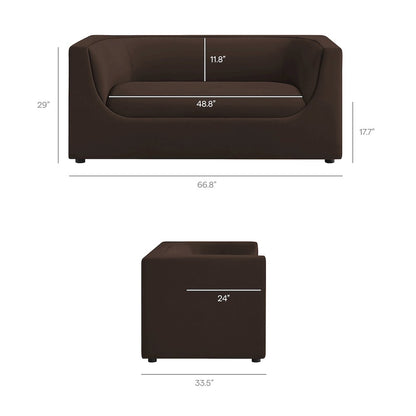 Hilda 67" Curved Back Performance Velvet Loveseat