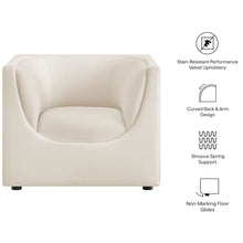 Hilda Curved Back Performance Velvet Armchair