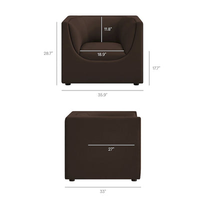 Hilda Curved Back Performance Velvet Armchair